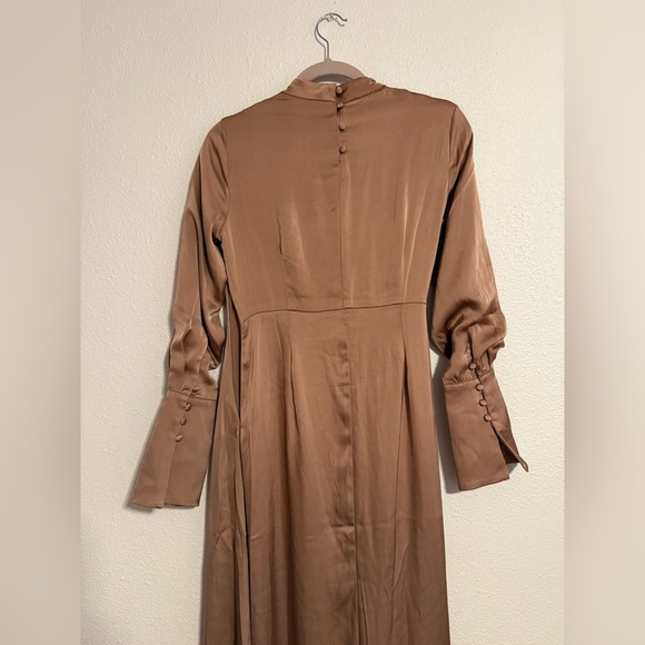 Veiled - Serena Satin Side Tie Maxi Dress Dusty Mauve - Picture 3 of 9
